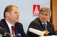 Olaf Scholz und Jörg Hofmann bei der Pressekonferenz