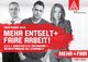 Plakat: Mehr Entgelt + faire Arbeit