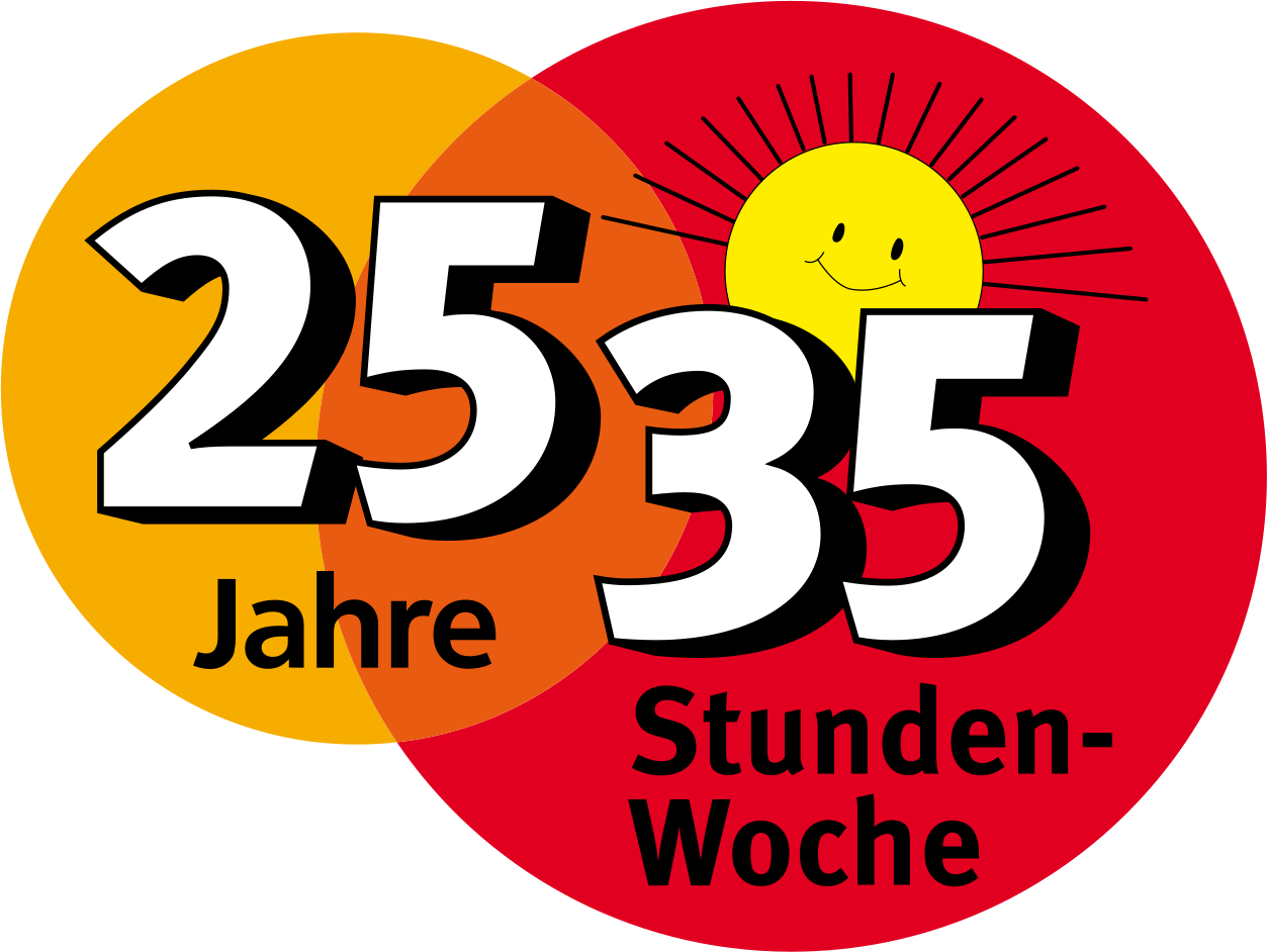 Logo: 25 Jahre 35-Stunden-Woche